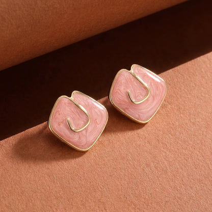 BOUCLES D'OREILLES ROSE MARBLE
